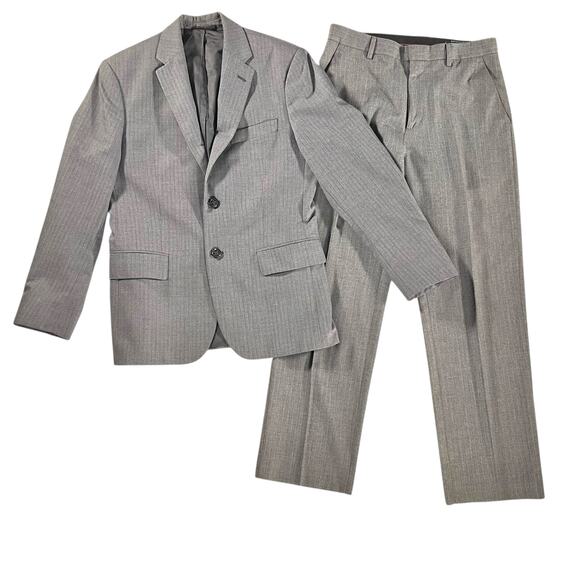 Banana Republic Modern Fit Gray Herringbone Wool-Blend Suit 30x30 38S - Picture 1 of 16